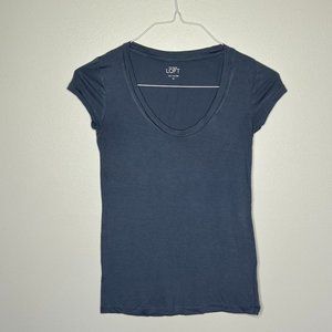 LOFT Navy Blue Short Sleeve Scoop Neck Tee